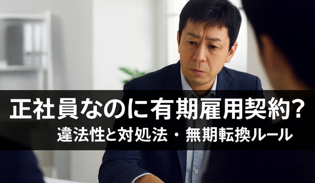 正社員なのに有期雇用契約?違法性と対処法、無期転換ルール