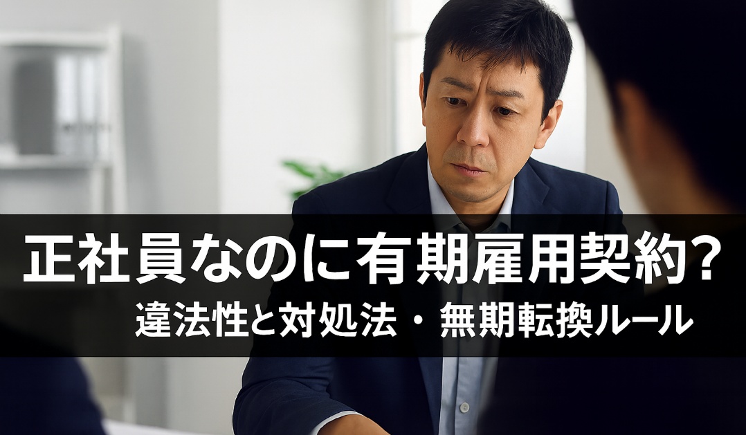 正社員なのに有期雇用契約?違法性と対処法、無期転換ルール