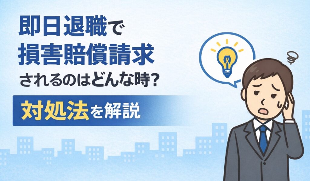 即日退職で損害賠償請求されるのはどんな時？対処法を解説