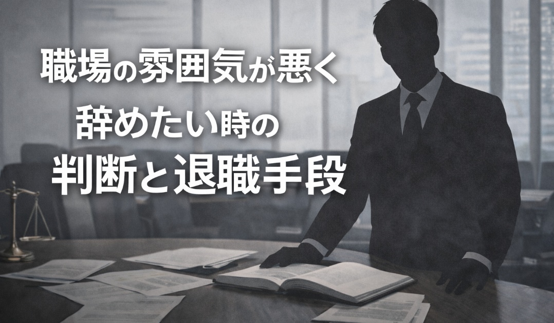 職場の雰囲気が悪く辞めたい時の判断と退職手段