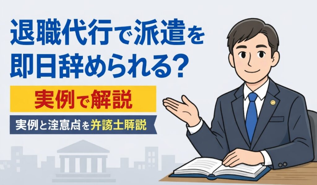 退職代行で派遣を即日辞められる？実例と注意点を弁護士解説