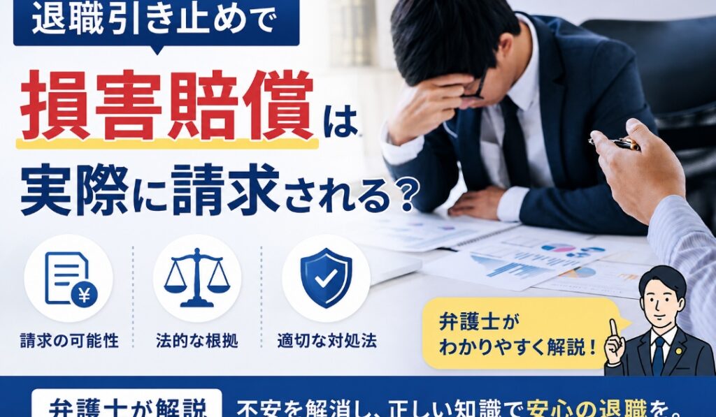 退職引き止めで損害賠償は実際に請求される？弁護士が解説